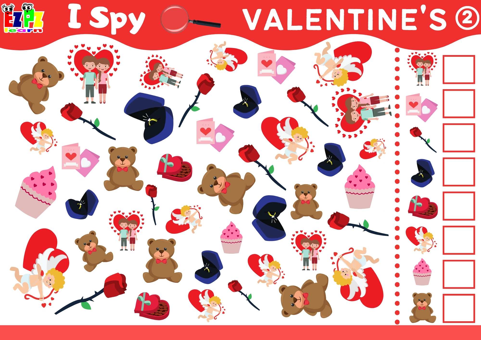 Valentine 2 Topic I Spy Game for kids Free PDF Download